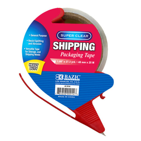 Heavy duty super clear packing tape with dispenser – 1.88" x 27.3 yards for strong box sealing