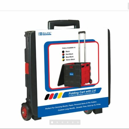 16"X18"X15" Red Folding Cart on Wheels w/Lid Cover - Pack of 3