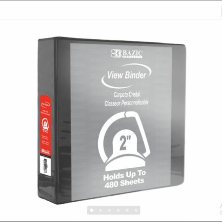 3-Ring View Binder - Black - 2" Rings - w/ 2-Pockets - Pack of 12