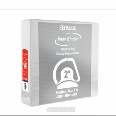 3-Ring View Binder - White - 2" Rings - w/ 2-Pockets - Pack of 12