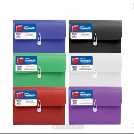 7-Pocket Letter Size Poly Expanding File - Pack of 12