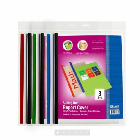 Clear Front Report Covers w/ Sliding Bar (3/Pack) - Pack of 144