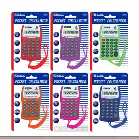 Pocket Size Calculator 8-Digit w/ Neck String - 24/Box