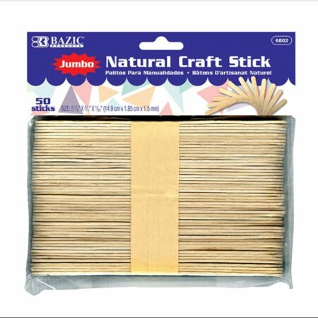 Jumbo Natural Craft Stick - (50/Pack) - Pack of 72