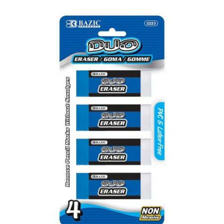 Two-Tone Vinyl Eraser (4/Pack)