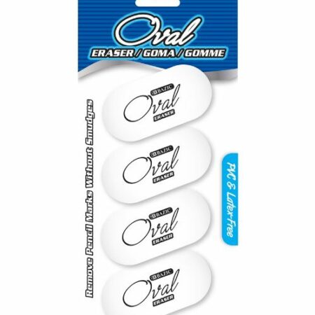 White Oval Eraser (4/Pack)