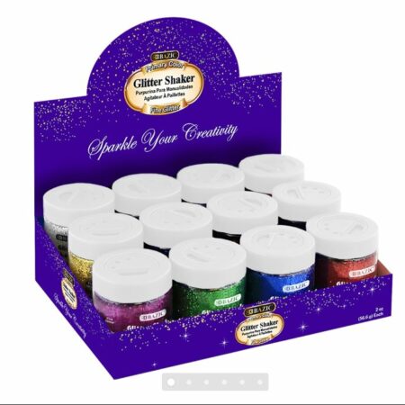 Glitter Shaker Jars Primary Colors 12 Pack - Pack of 72