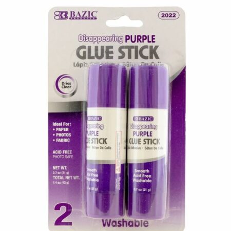 21g / 0.7 Oz. Large Washable Purple Glue Stick (2/Pack)