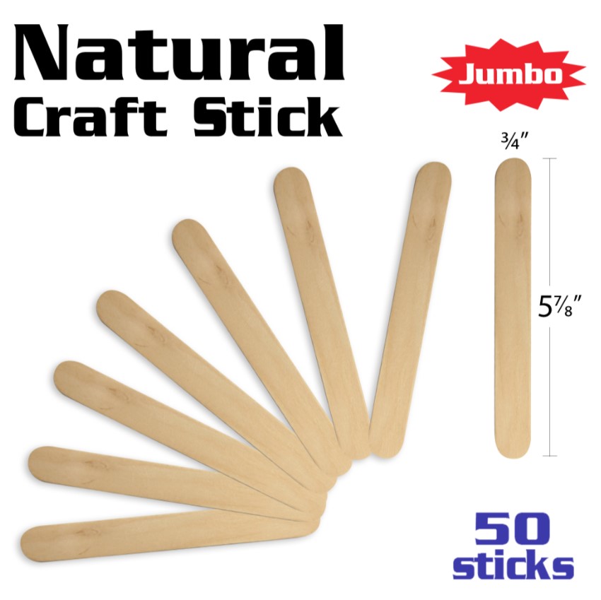 Jumbo Craft Sticks, Natural, 6" X .75", 100 Pieces | Bundle