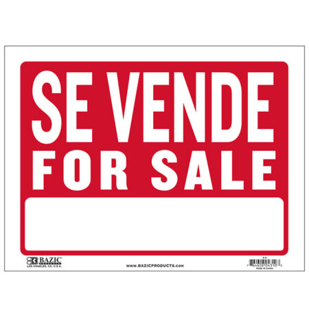 Se Vende Sign, 12" X 16"
