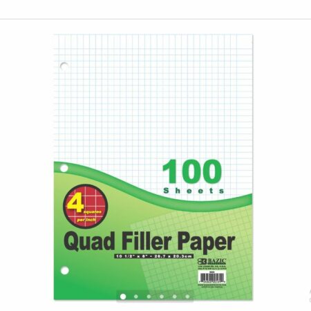 100 Ct. 4-1" Quad-Ruled Filler Paper