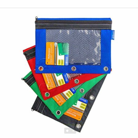 3-Ring Pencil Pouch w/ Mesh Window