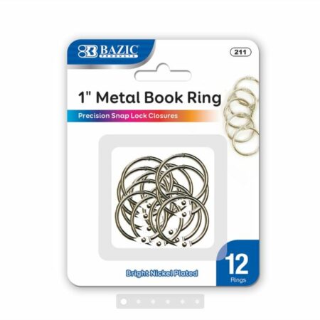 1" Metal Book Rings (12/Pack)