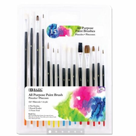 Paint Brush Set - All Purpose (15/Pack) - Pack of 144