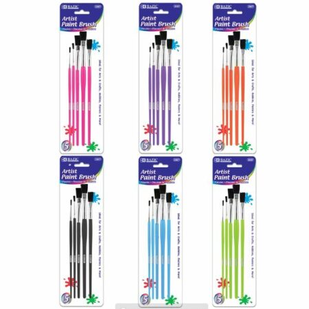 Paint Brush Set - Kid's Asst. Size (5/Pack) - Pack of 144