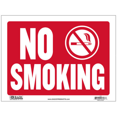 No Smoking Sign, 12" X 16"