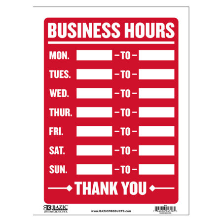 cheap plastic business hours sign