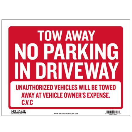 Tow Away Sign, 12" X 16"
