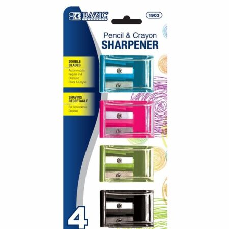 Dual Blades Square Sharpener w/ Receptacle (4/Pack)