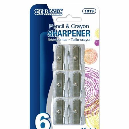Single Hole Metal Pencil Sharpener (6/Pack)