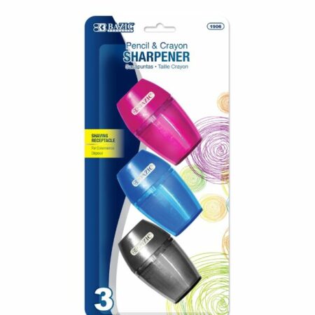 Single Hole Sharpener w/ Receptacle (3/pack)