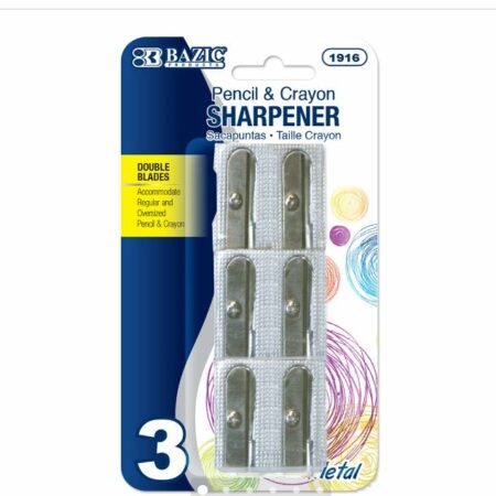 Dual Blades Metal Pencil Sharpener (3/Pack)