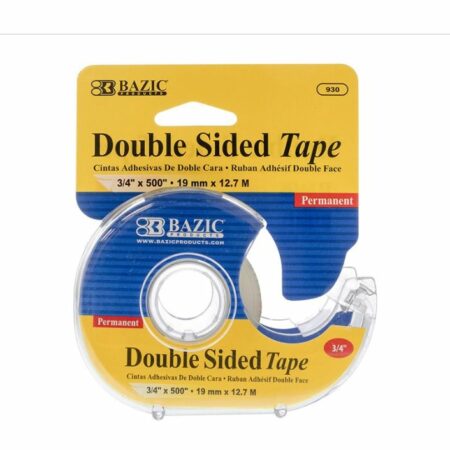 Permanent Tape w/ Dispenser, Double Sided, 3/4"x500"