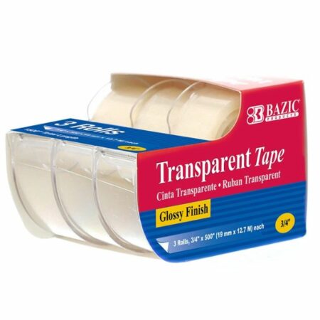 Transparent Tape, 3/4"x500" (3/Pack)