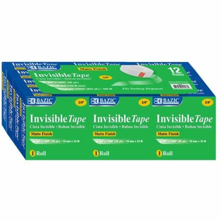 Invisible Tape Refill, 3/4"x1000" (12/Pack)