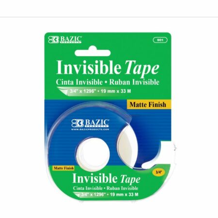 Invisible Tape w/ Dispenser, 3/4"x1296"