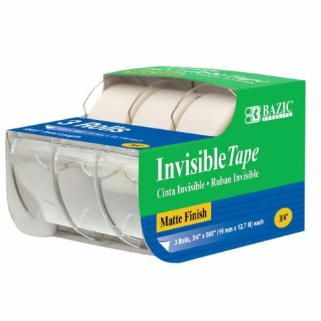 Invisible Tape, 3/4"x500" (3/Pack)