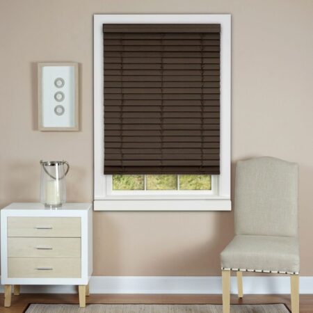 2" Mahogany Faux Wood Blind with Wood Grain - 39x64