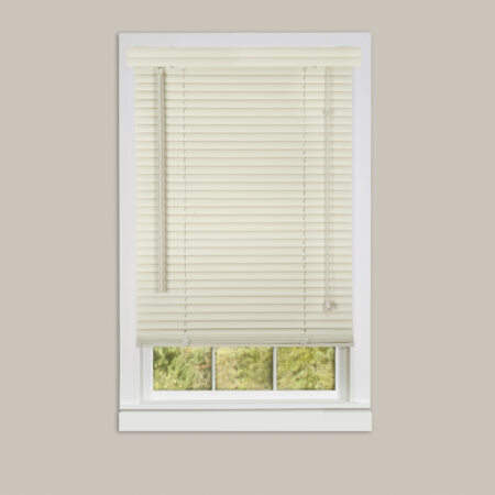 36x36 Vinyl Mini Blinds - Alabaster Color, Cordless, with Tilt-Wand Included. Wholesale Price.