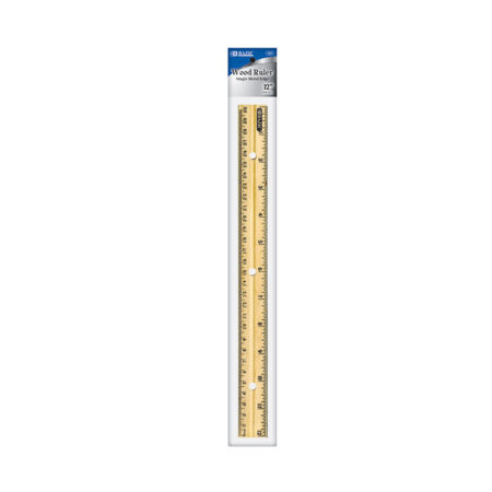 12-inch wooden rulers with metal edge and binder holes, bulk pack of 288 for school and office use.