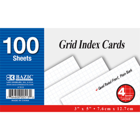 Cheap index cards, quad ruled