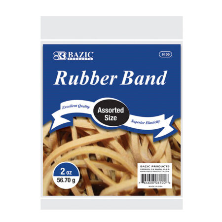 Pack of 36 assorted size rubber bands – natural rubber, flexible, and reusable for office, school, or everyday use