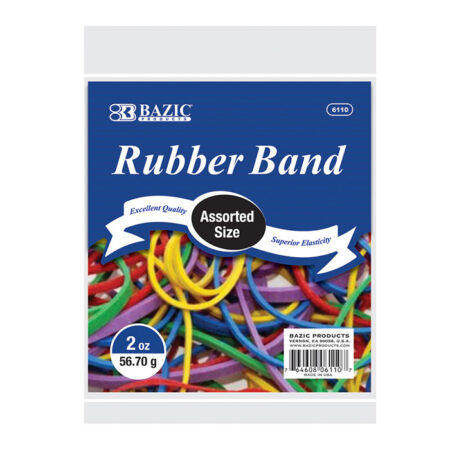 Pack of 36 assorted sizes and colors rubber bands – natural rubber, reusable, ideal for school, office, or general use