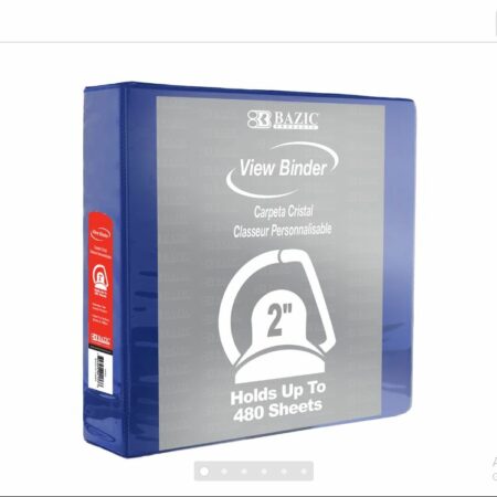 3-Ring View Binder - Blue - 2" Rings - w/ 2-Pockets - Pack of 12