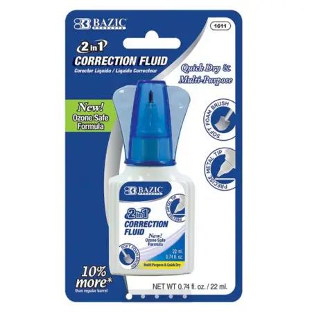Correction w/ Foam Brush Applicator is a reliable and easy-to-use solution for correcting writing and printing errors