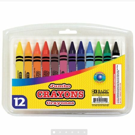 Jumbo Crayons Premium 12 Color - Pack of 72