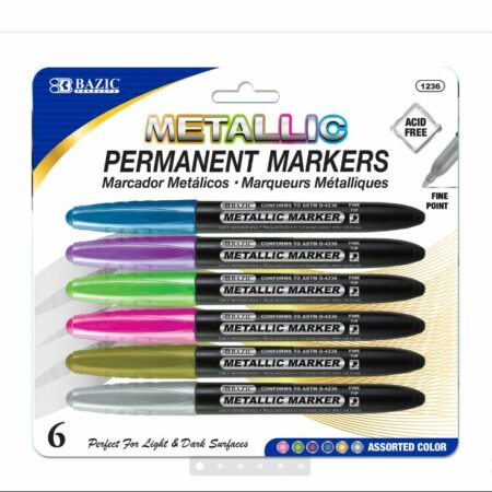 6 Metallic Markers - Pack of 72