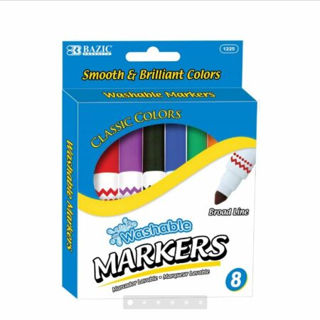 8 Color Broad Line Jumbo Washable Markers - Pack of 144