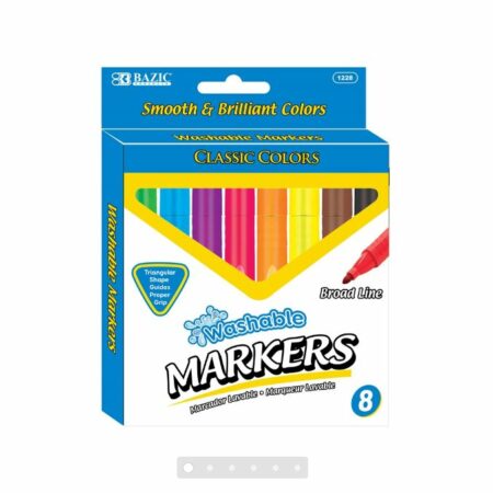 8 Color Jumbo Triangle Washable Markers - Pack of 144