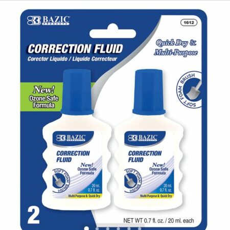 Correction Fluid w/ Foam Brush (2/Pack) - Pack of 144