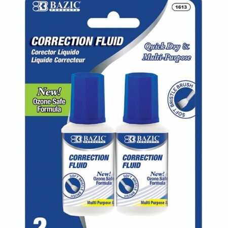 Correction Fluid w/ Foam Brush (2/Pack) - Pack of 24