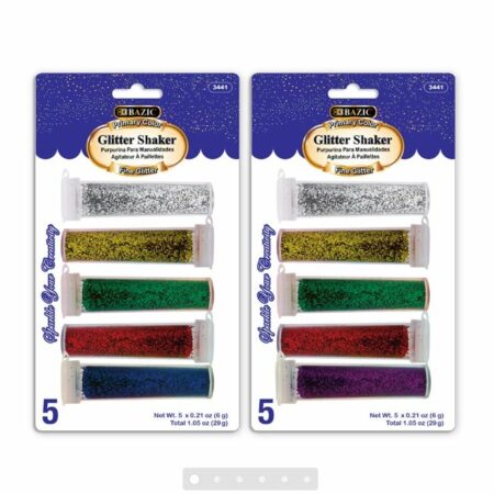 Glitter in Shaker Tubes - 5 pack - Pack of 72