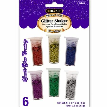 Glitter Shaker Jars Primary Colors 6 Pack - Pack of 72