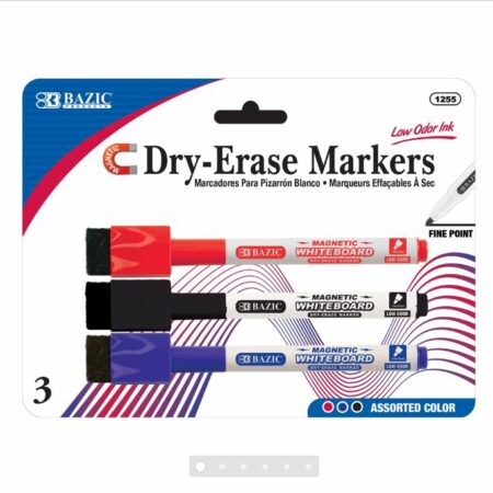 Assorted Color Magnetic Dry-Erase Markers (3/Pack) - Pack of 144