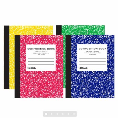 W/R 100 Ct Premium Assorted Color Marble Composition Book