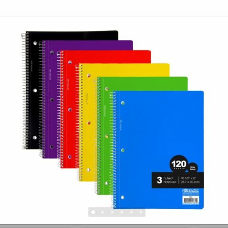 W/R 120 Ct 3-Subject Spiral Notebook